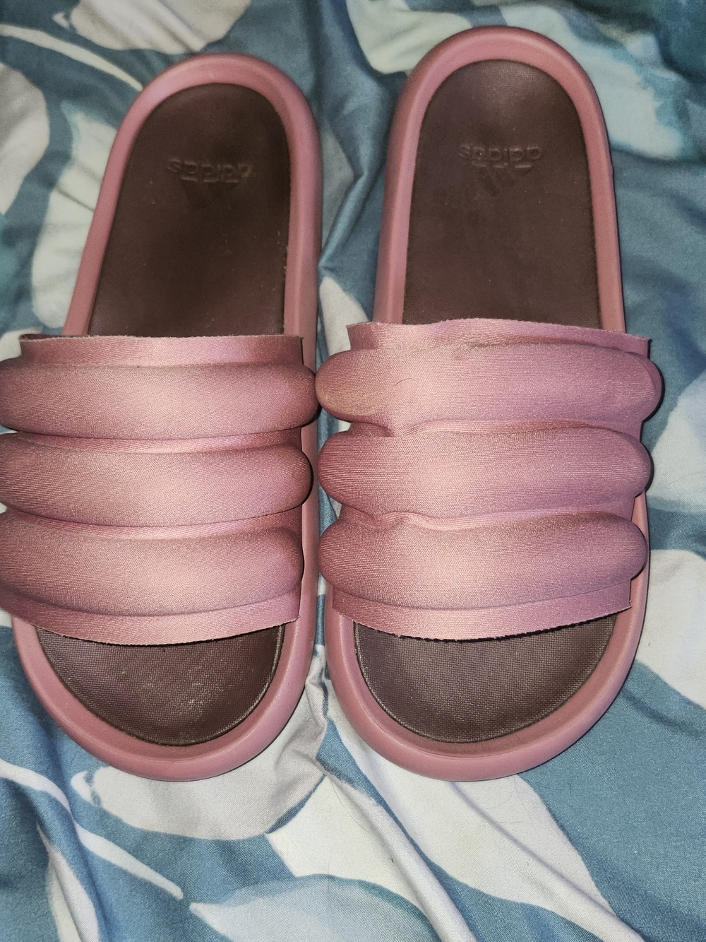 adidas Women’s Pink Padded Slide Sandals